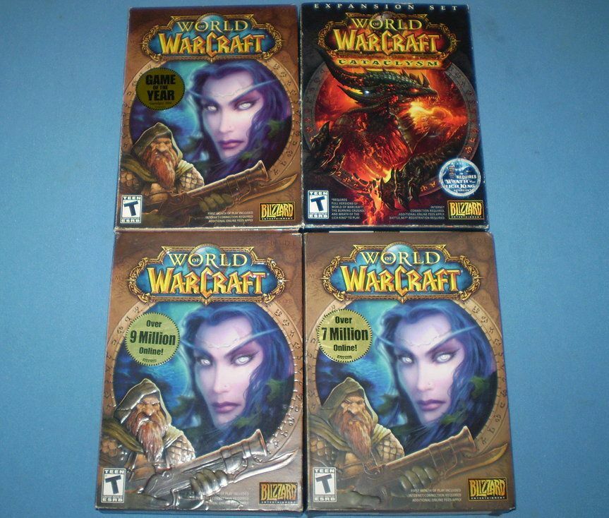LOT World Of Warcraft DVD/CD Software + Battle Chest Cataclysm & Burning Crusade