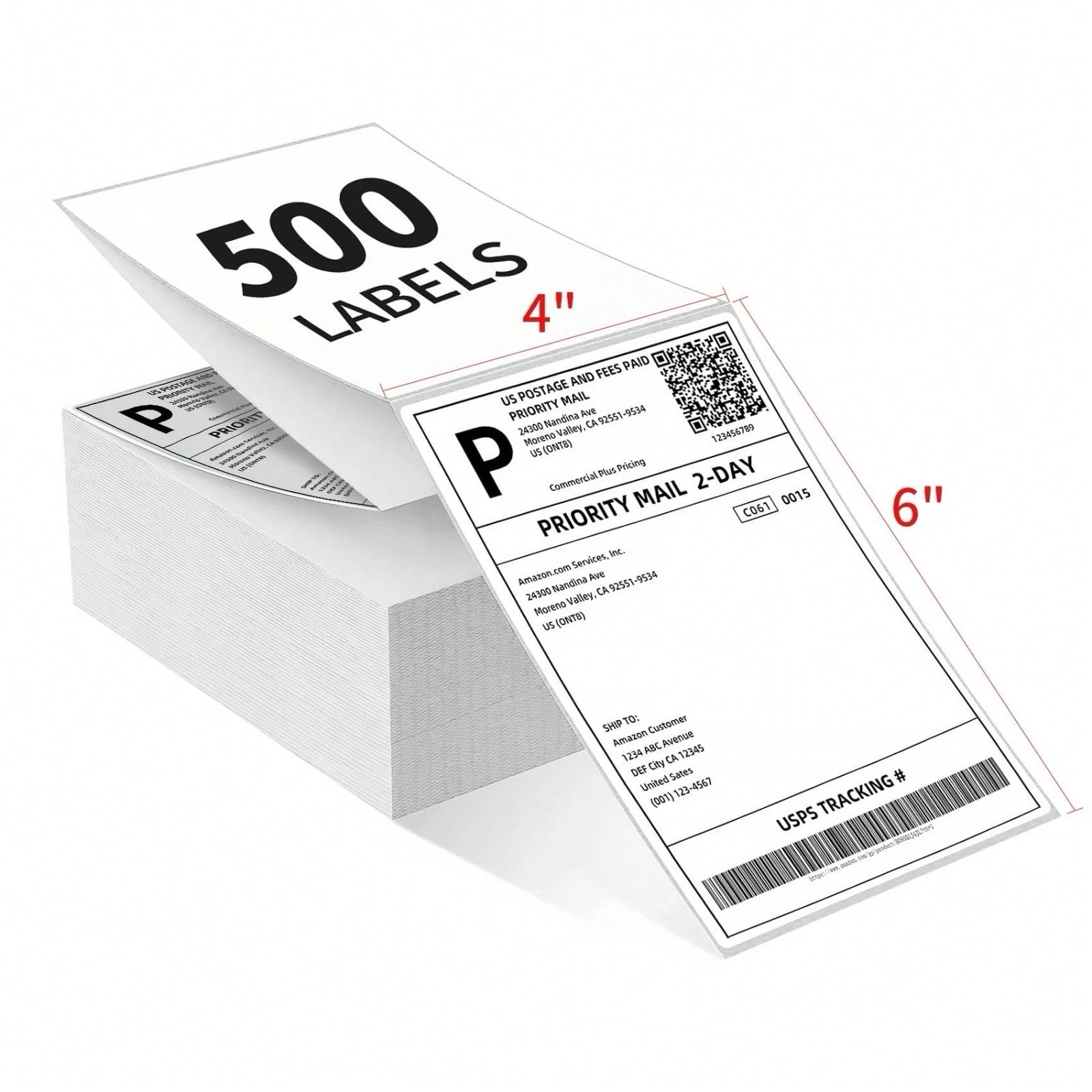 4x6 INCH 500 Sheet thermal Shipping label printer( Package of 1 Pack)