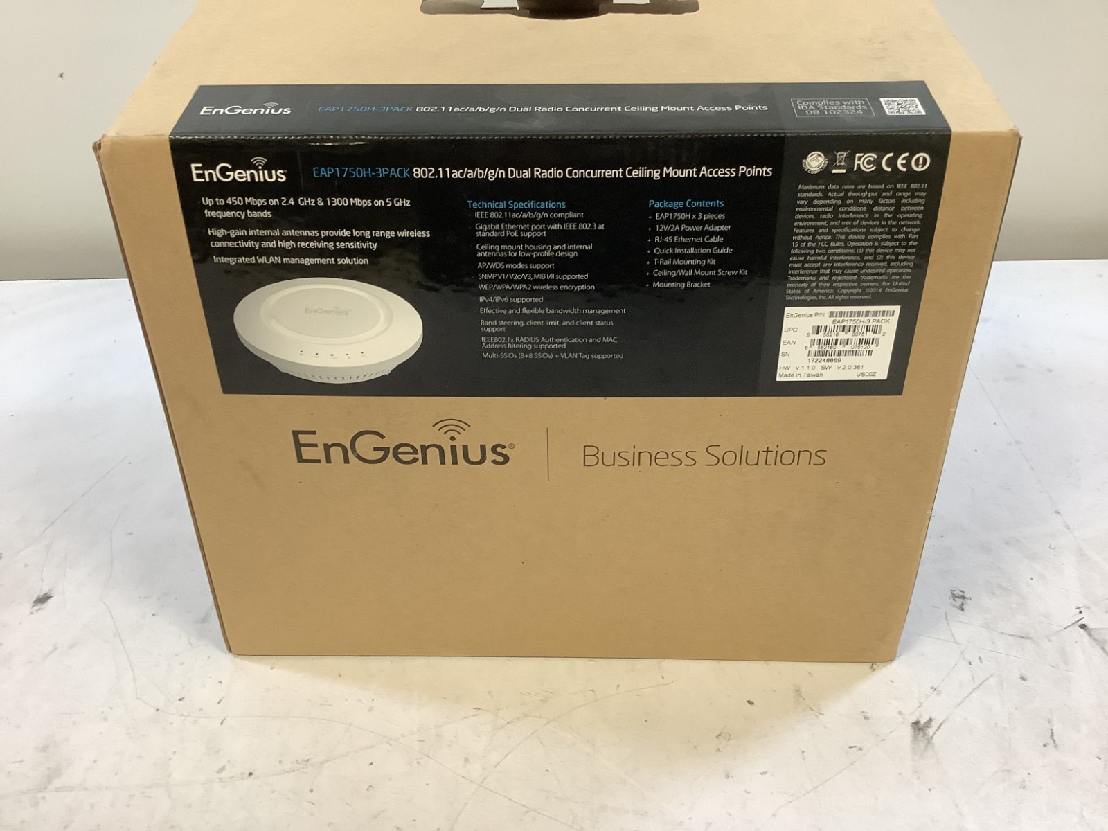 EnGenius EAP1750H-3PACK Dual-Band Ceiling-Mount Wireless Access Point "E4F"