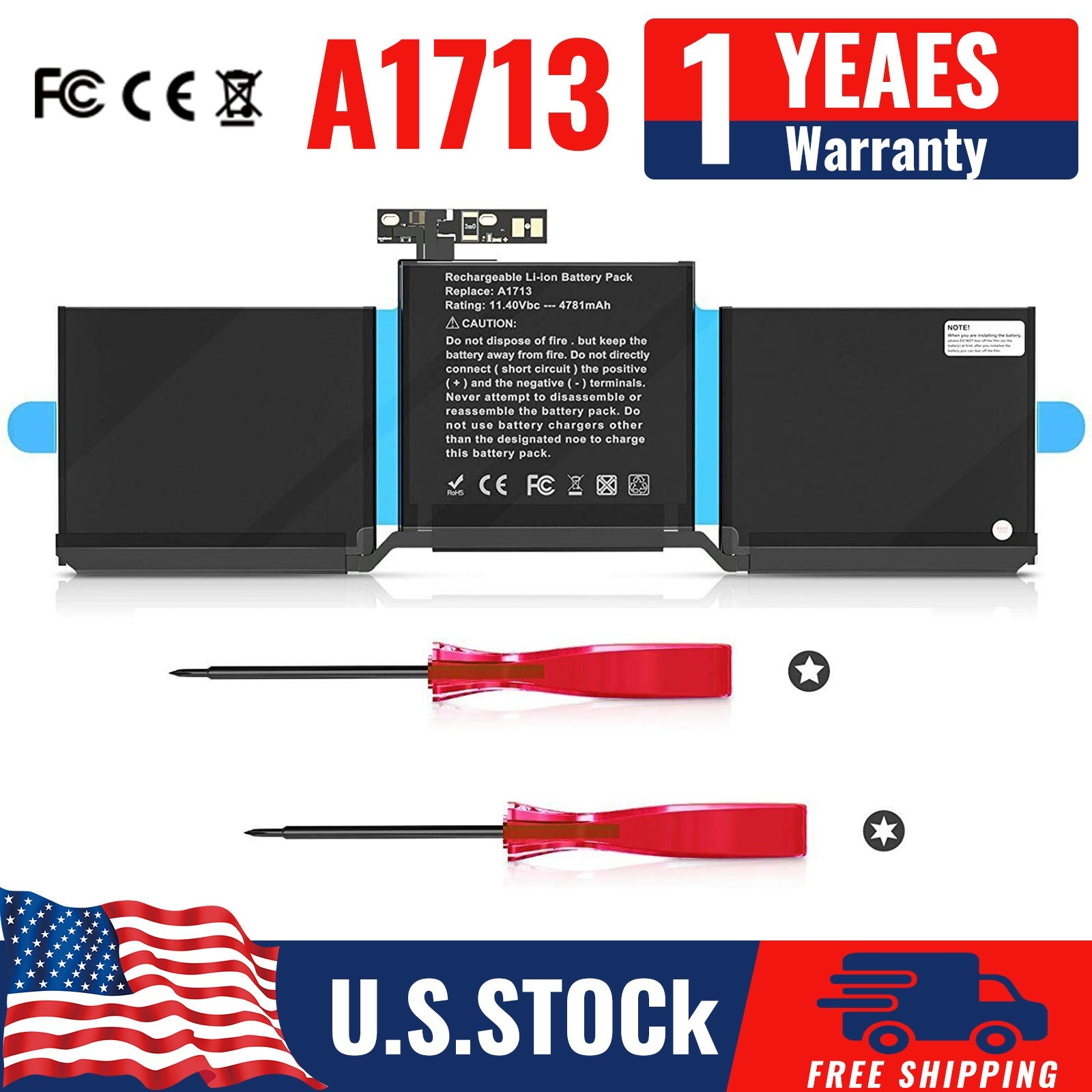 LOT A1713 A1708 Battery For MacBook Pro 13" Late 2016 Mid 2017 EMC 2978 EMC 3164