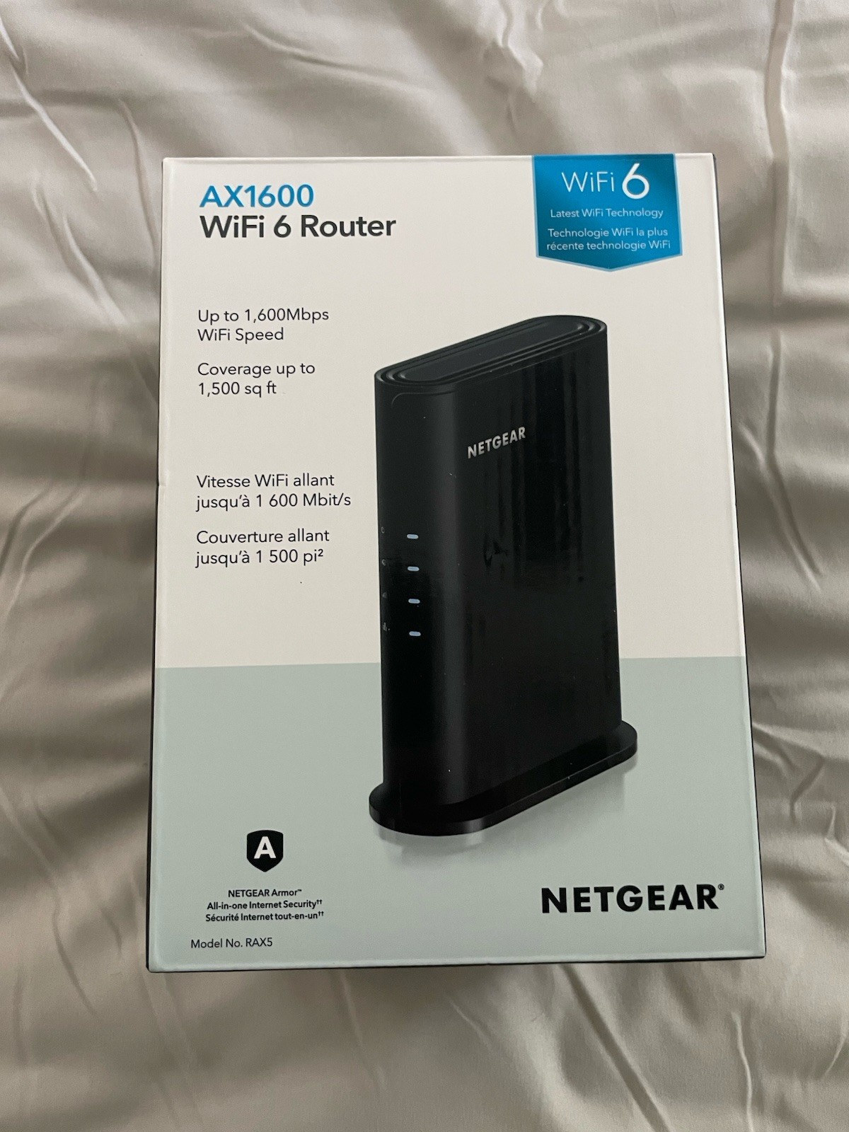 Netgear AX1600 Wi-Fi 6 Router 4-Stream 1.6 Gbps (RAX5-100PAS)