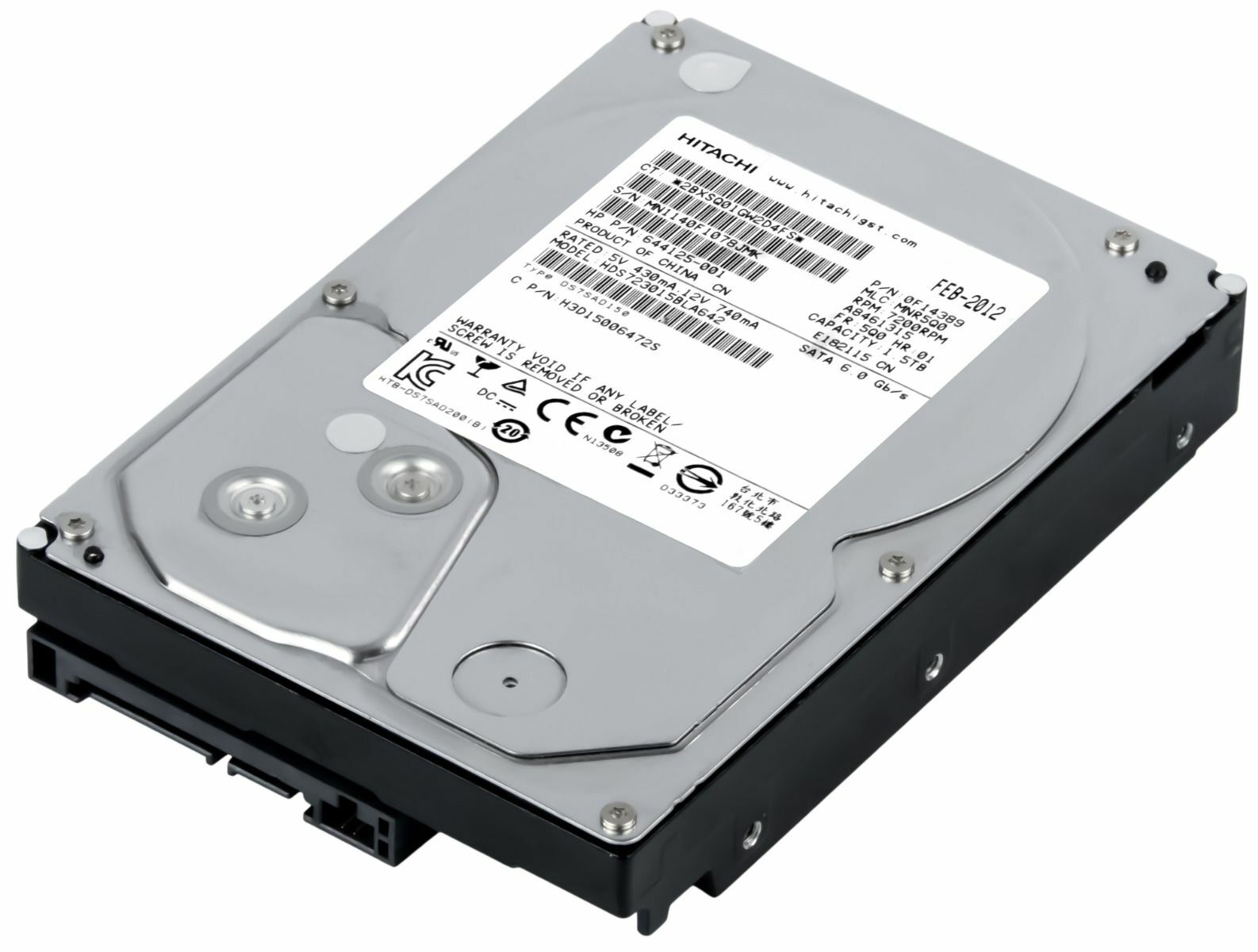 HARD DRIVE HITACHI DESKSTAR 7K3000 1.5TB 7.2K 64MB SATA III HDS723015BLA64 3.5"