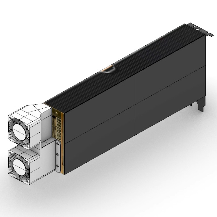 AMD MI25/MI50/MI100 external fan for computing card