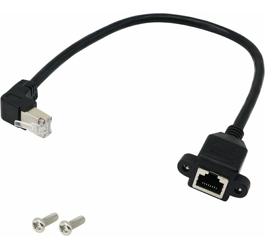 SinLoon RJ45 Ethernet Adapter Cable 90 Degree Downward Male to Famale Ethernet S