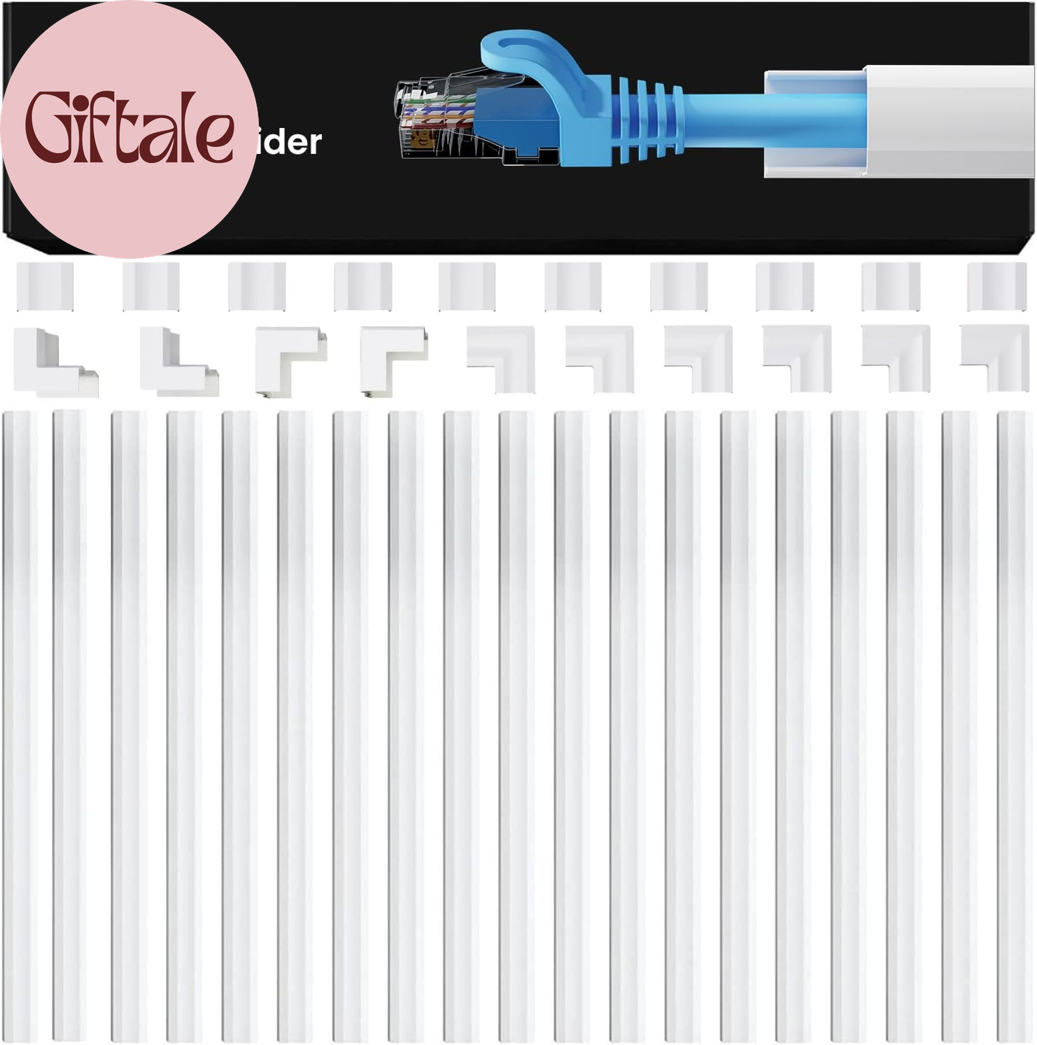 Cable Hider - 300” One-Cord Cable Raceway Wire Hider for Cable Concealer Cord Hi
