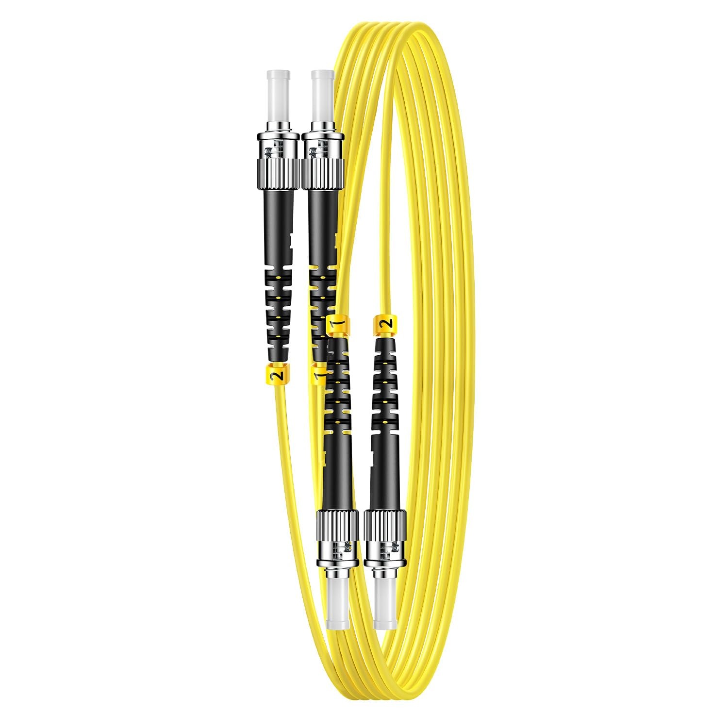 FiberPrime ST to ST Single Mode Fiber Cable, 3ft, 1 Pack