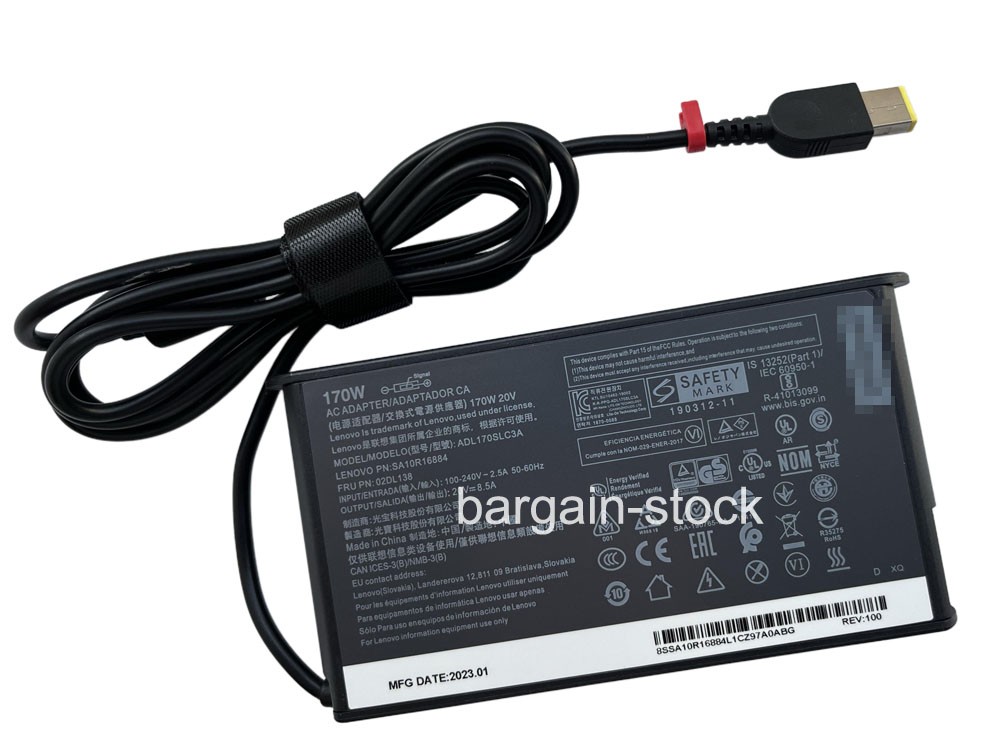 Slim Tip 20V 8.5A 170W AC Adapter Charger For Lenovo LOQ 15AHP10 Power Supply