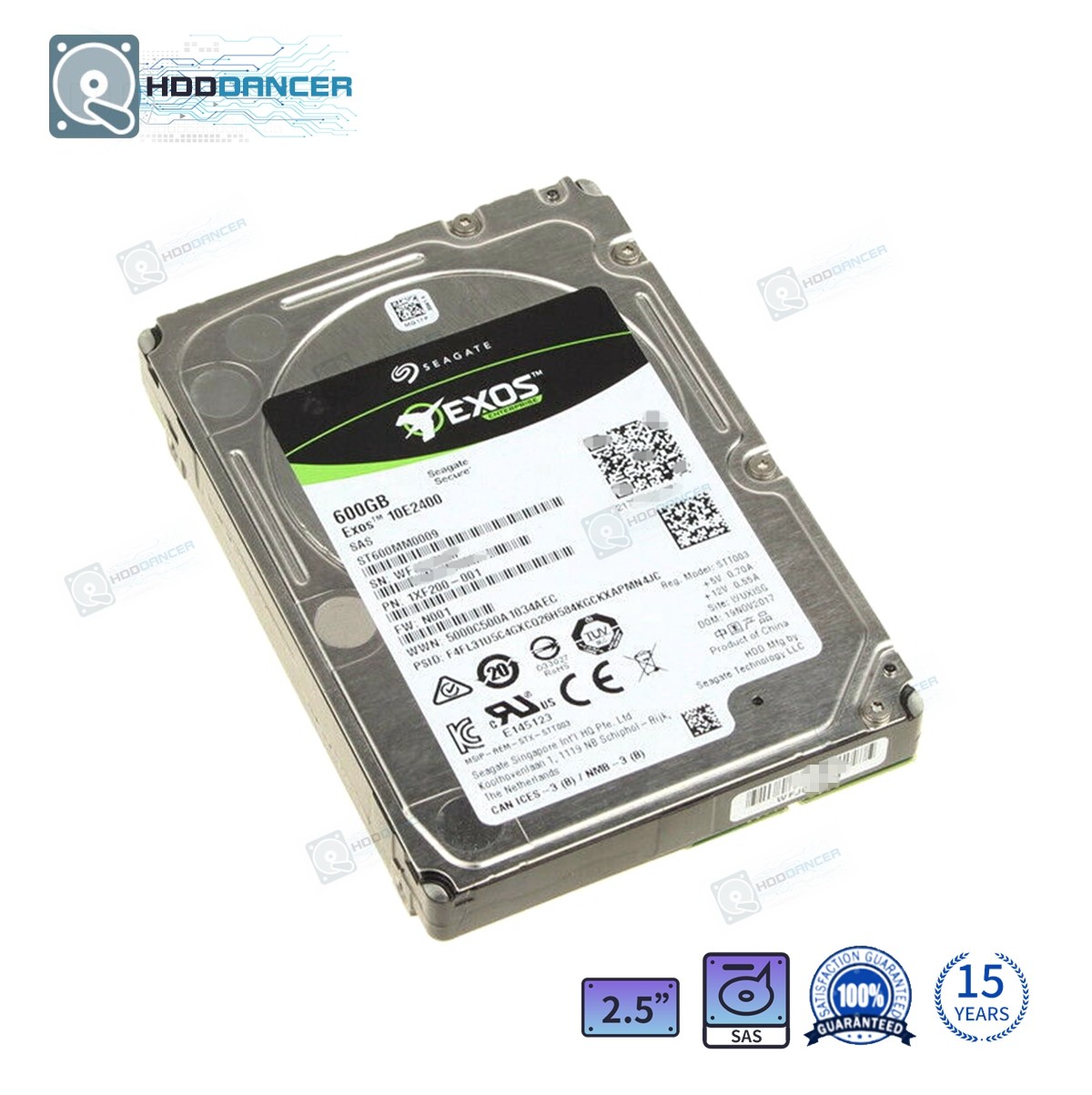 Seagate ST600MM0009 Exos 10E2400 600GB 2.5' SAS 6Gba 128MB Enterprise Hard Drive
