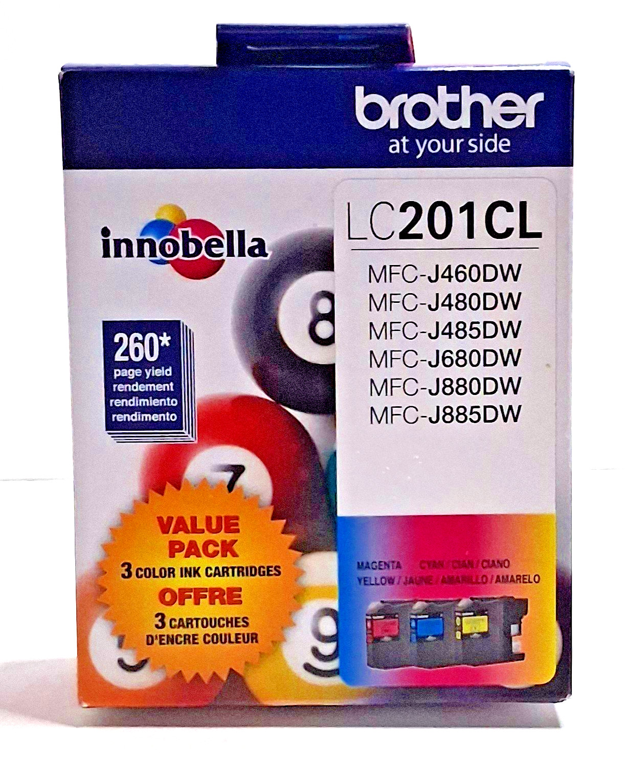 Genuine Brother LC201CL LC2013PKS Color Ink 3-Pack - EXPIRED 04/2024