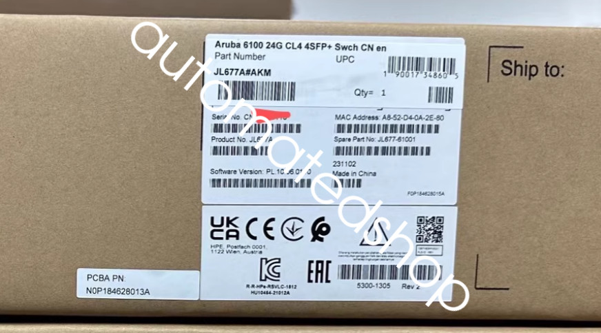 1pcs  Aruba JL677A 6100 24G CL4 4SFP+ Swch new via FedEx or DHL