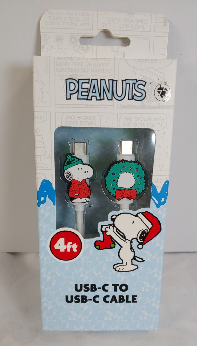 Peanuts Snoopy USB-C To USB-C 4ft  Cable