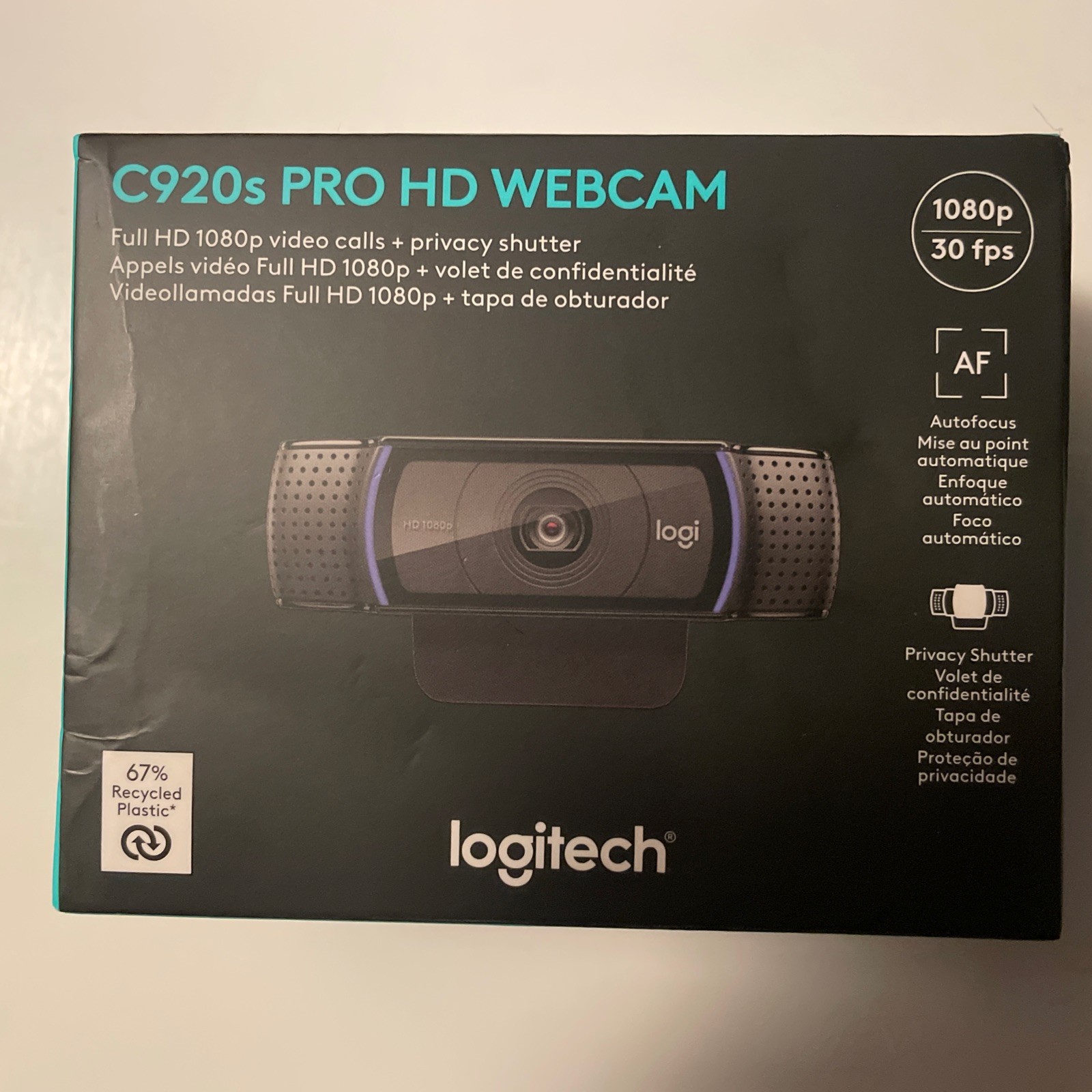 Logitech C920S Pro HD 1080p Webcam - black - New in Box