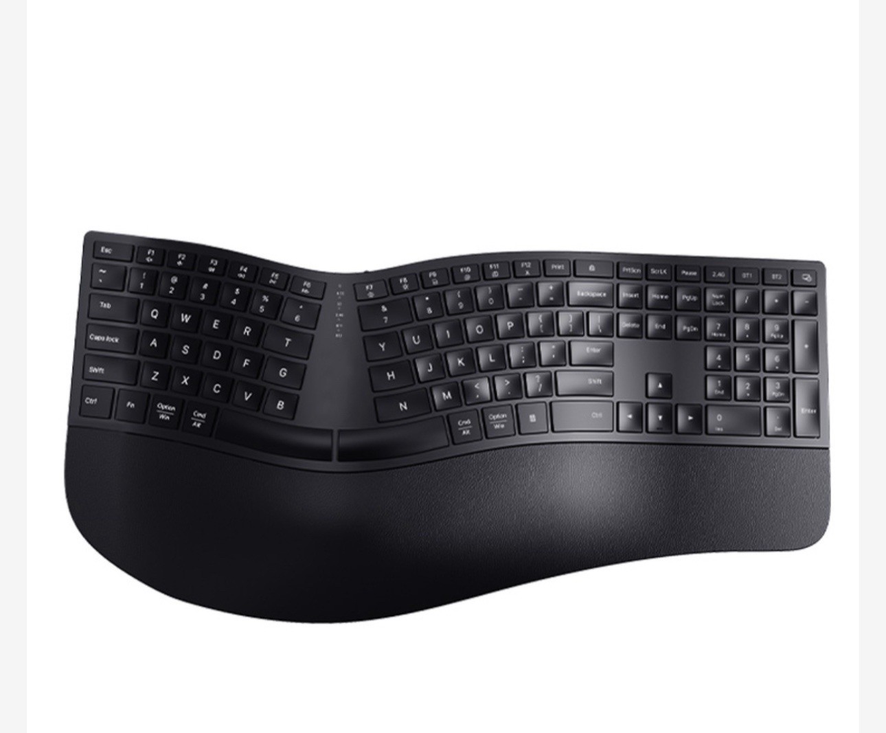 DELUX GM909 Ultra-Thin Ergonomic Wireless Keyboard Split Design Black A14