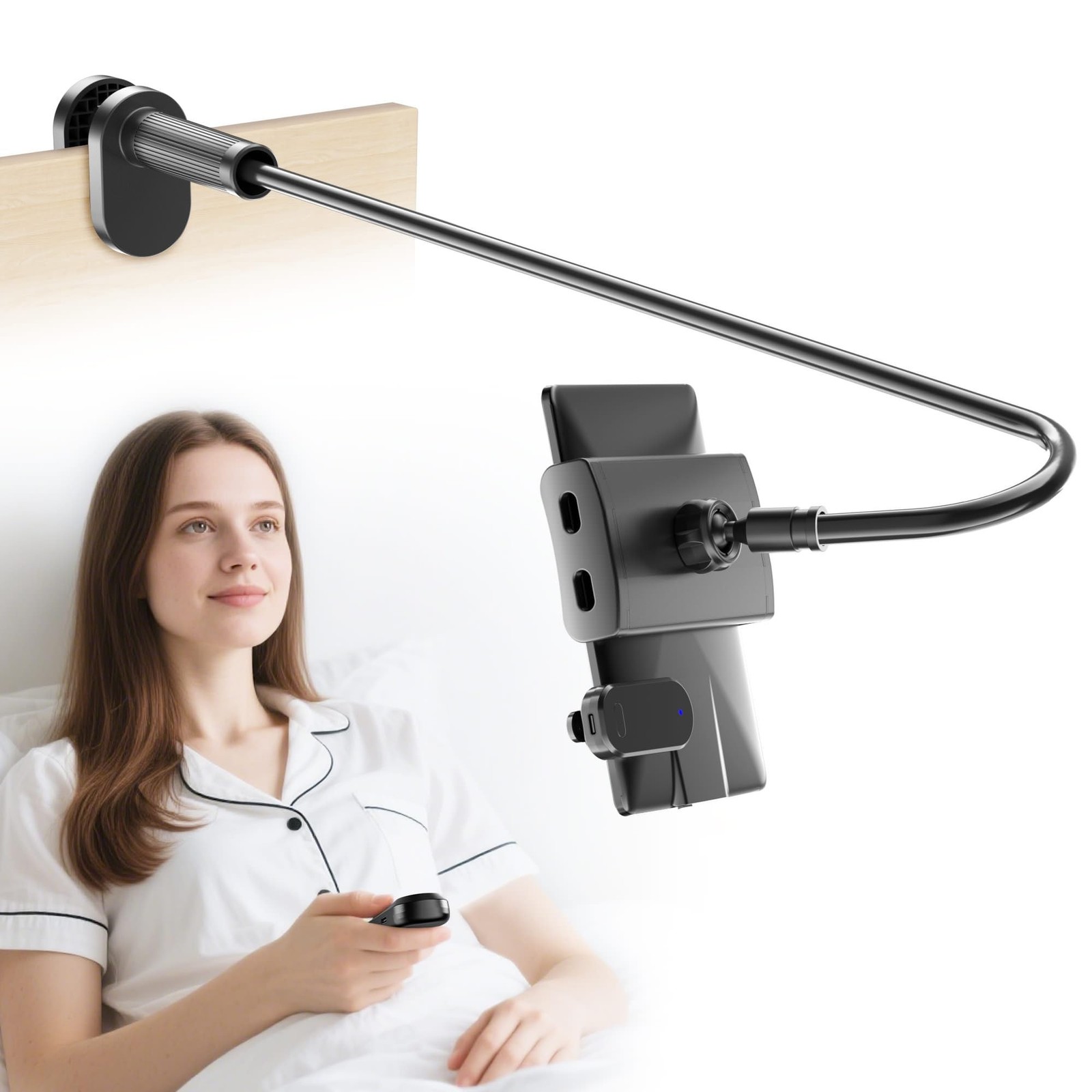 Kefotic Gooseneck Tablet Holder for Kindle Reading in Bed with Page Turner Re...