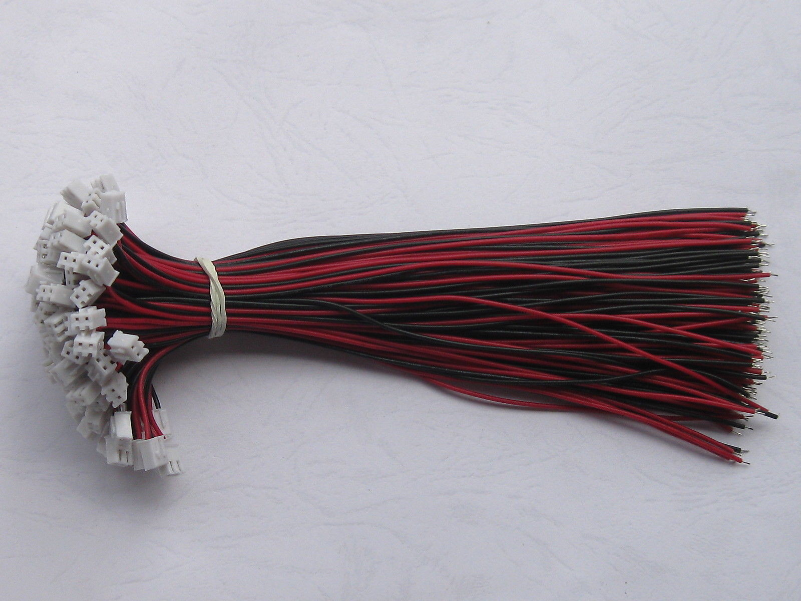 50 pcs 2.54mm 2 Pin Polarized Connector with 26AWG 12inch 30cm Red Black Leads