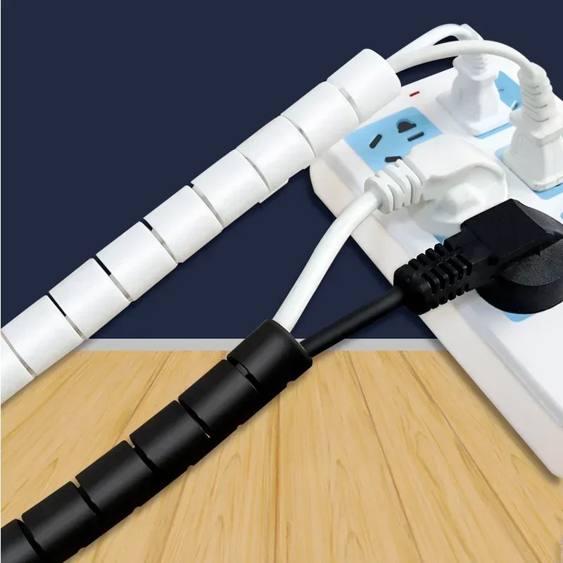 Spiral Cable Wire Protector 2M Cord Organizer TV Computer Cable Wrap