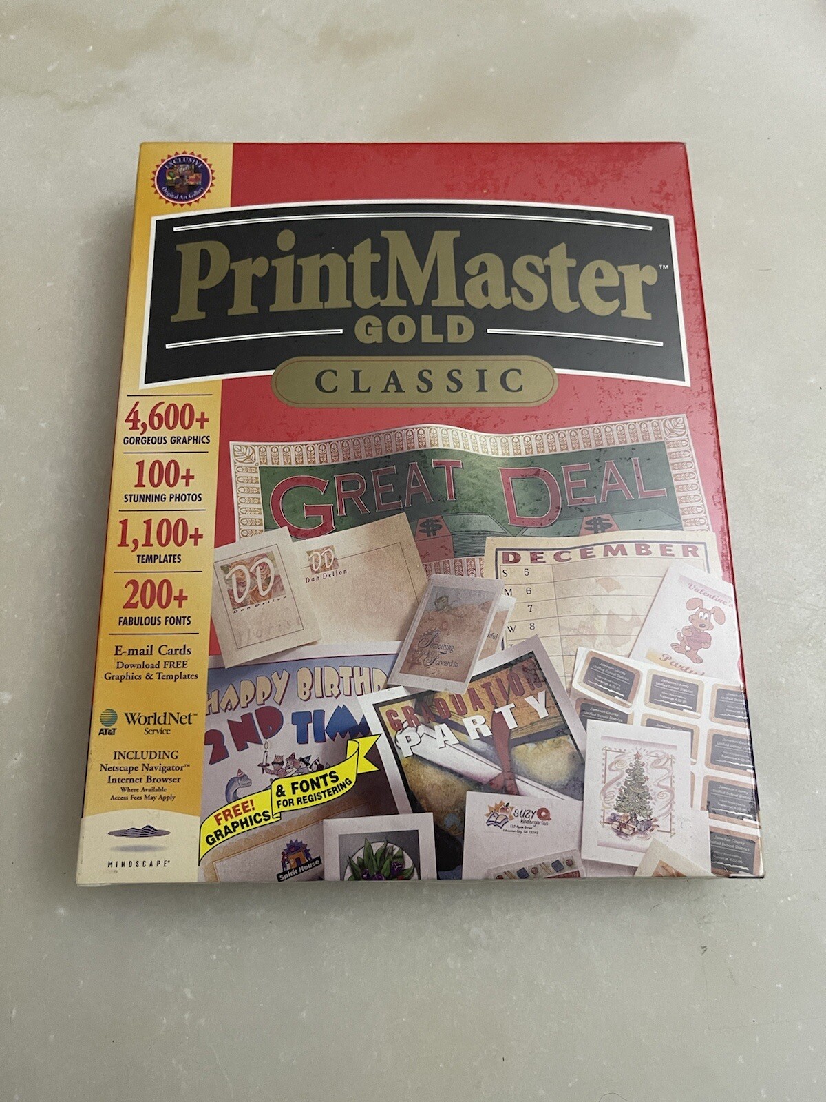 Vintage 1997 Mindscape Printmaster Gold Classic Softare CD ROM for Windows DS