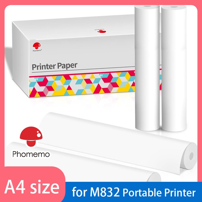 Phomemo A4 Thermal Printer Paper 210x297 mm BPA Free for M832/M834/M832D lot
