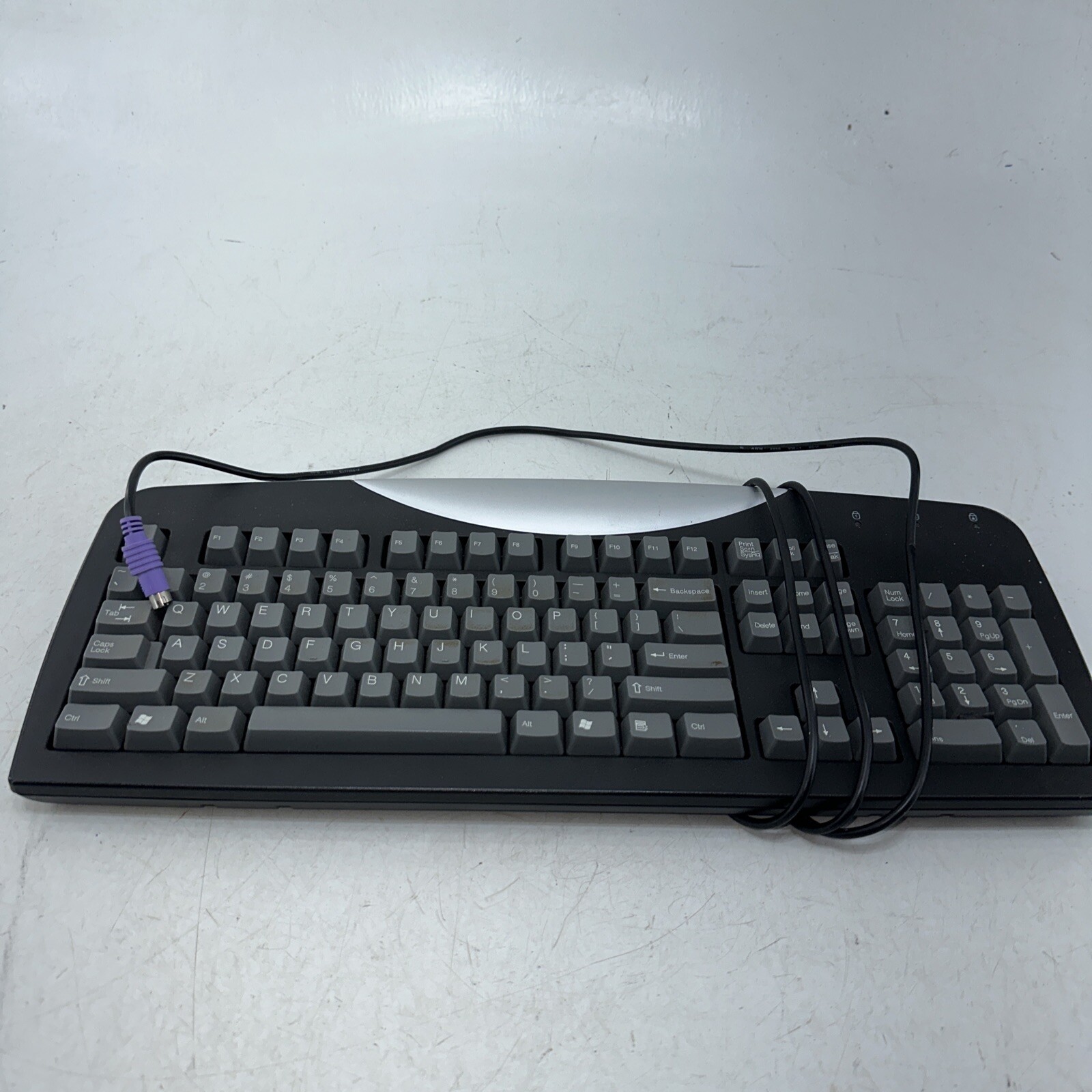 Vintage Gateway SK-9921 Standard PS/2 Computer Keyboard - Black & Gray