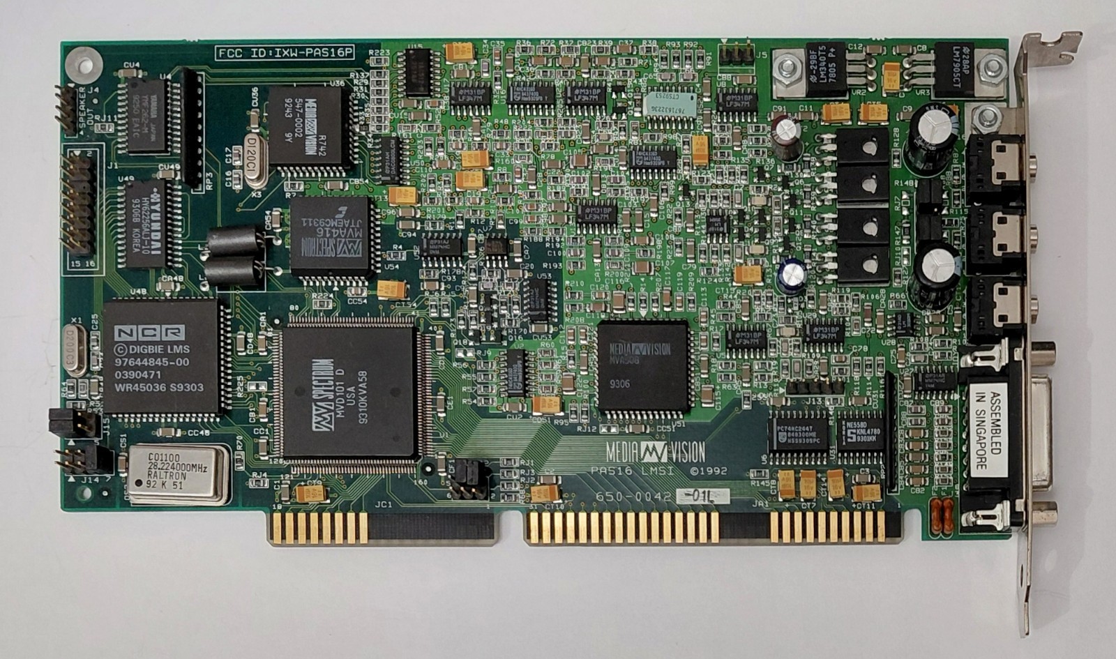 Media Vision Pro Audio Spectrum 16 ISA Sound Card (PAS16P, Retro, OPL3, 1993)