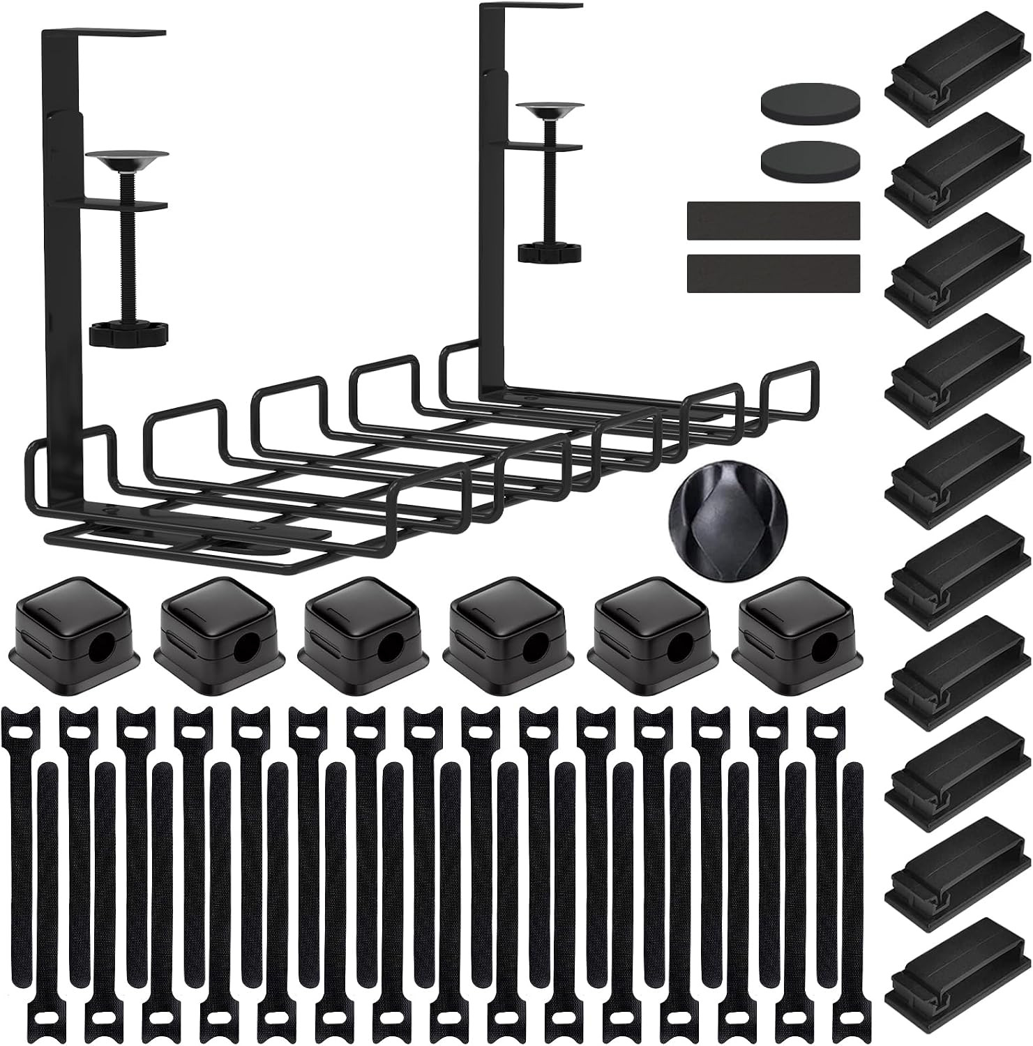 Under Desk Cable Management Tray with 52Pcs Different Essential Accessories