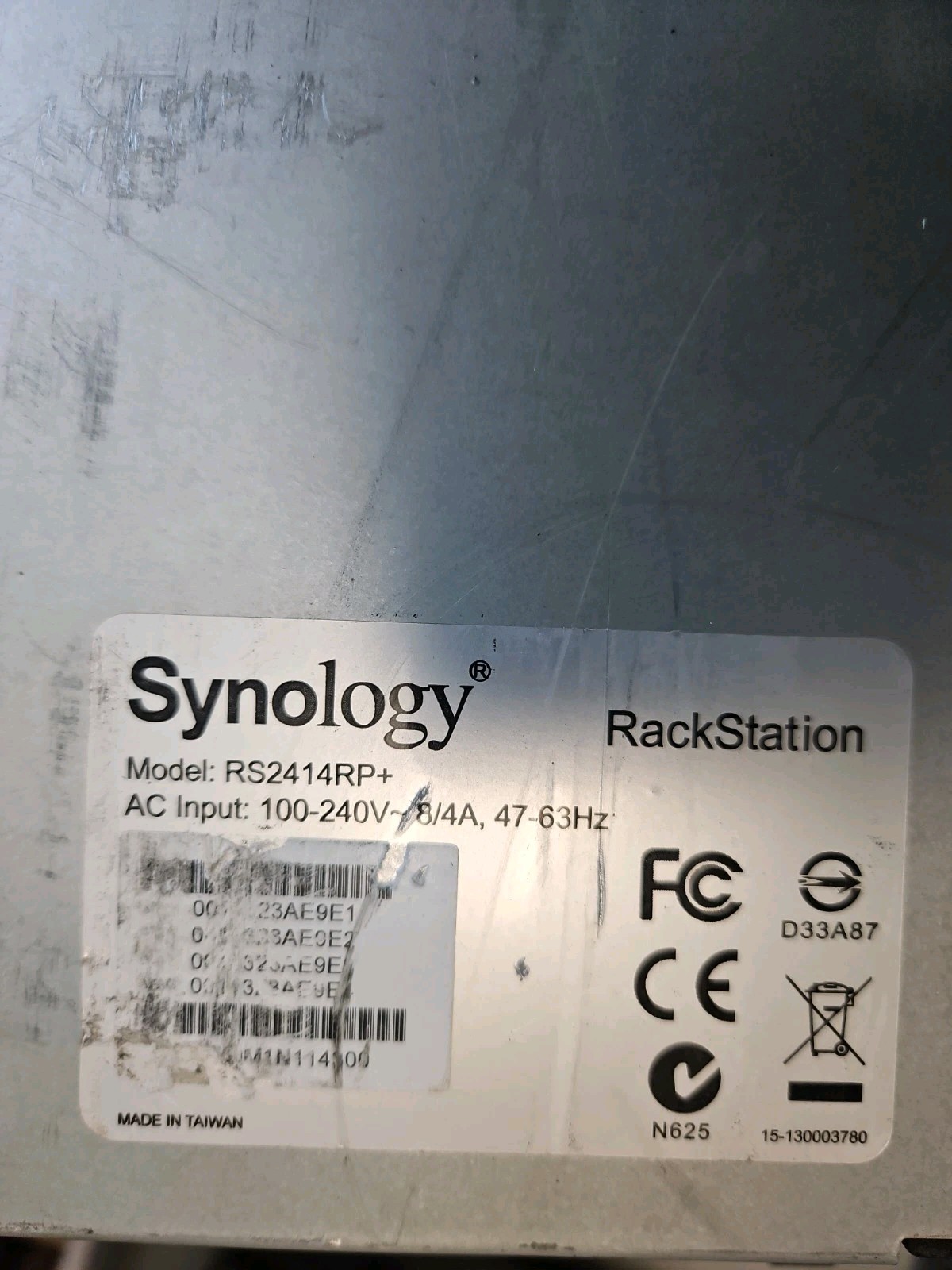RS2414RP+ Synology 12 Bay NAS 2GB Memory Fully Tested *NO HDD* no caddies