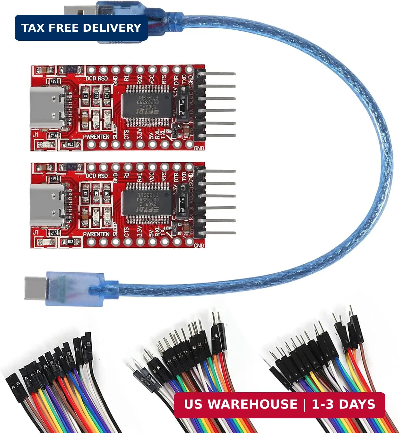 2PCS Type-c FT232RL Mini USB to TTL Serial Converter Adapter Module 3.3V/5.5V FT