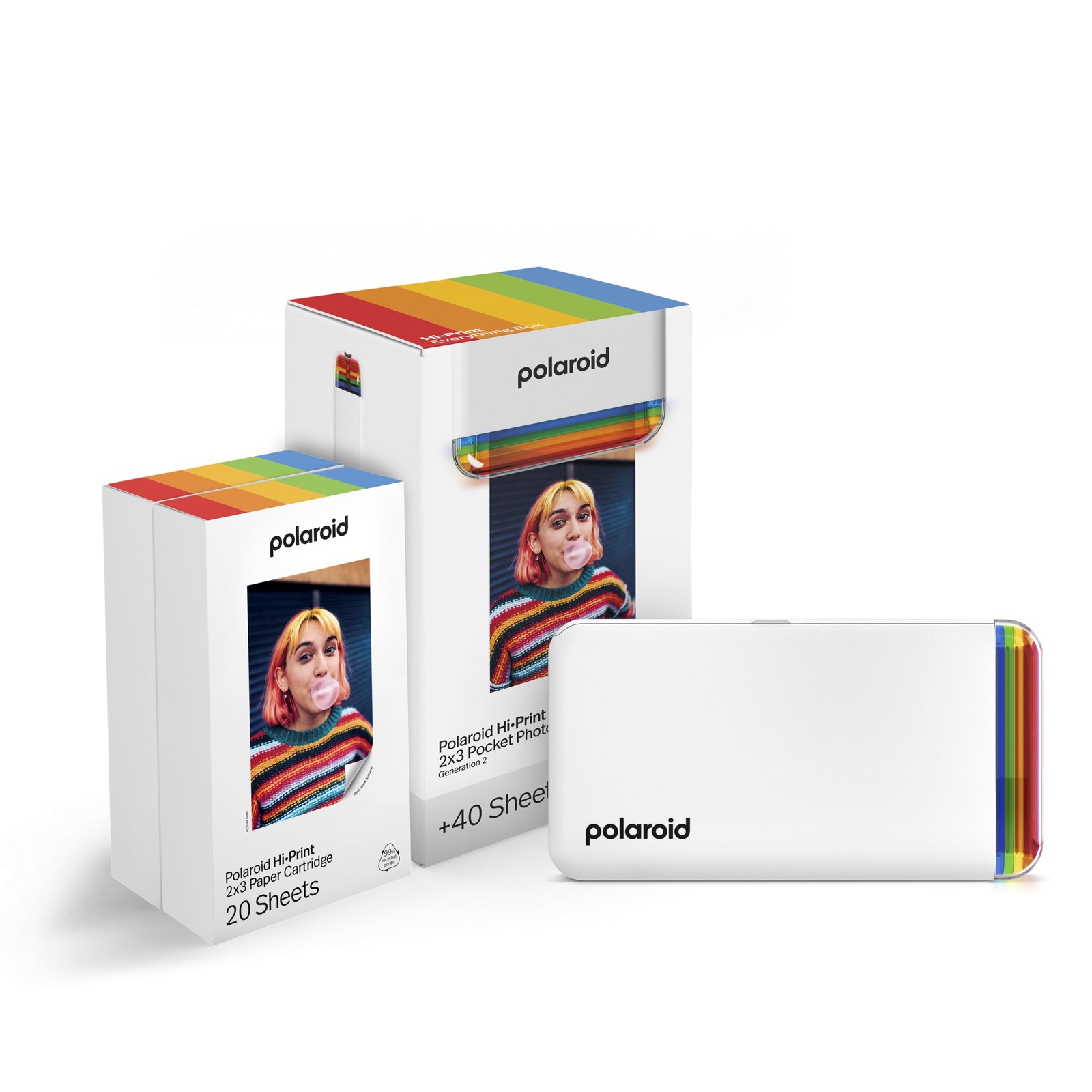 Polaroid Hi-Print + Paper Bundle - 2nd Generation Bluetooth One size, White