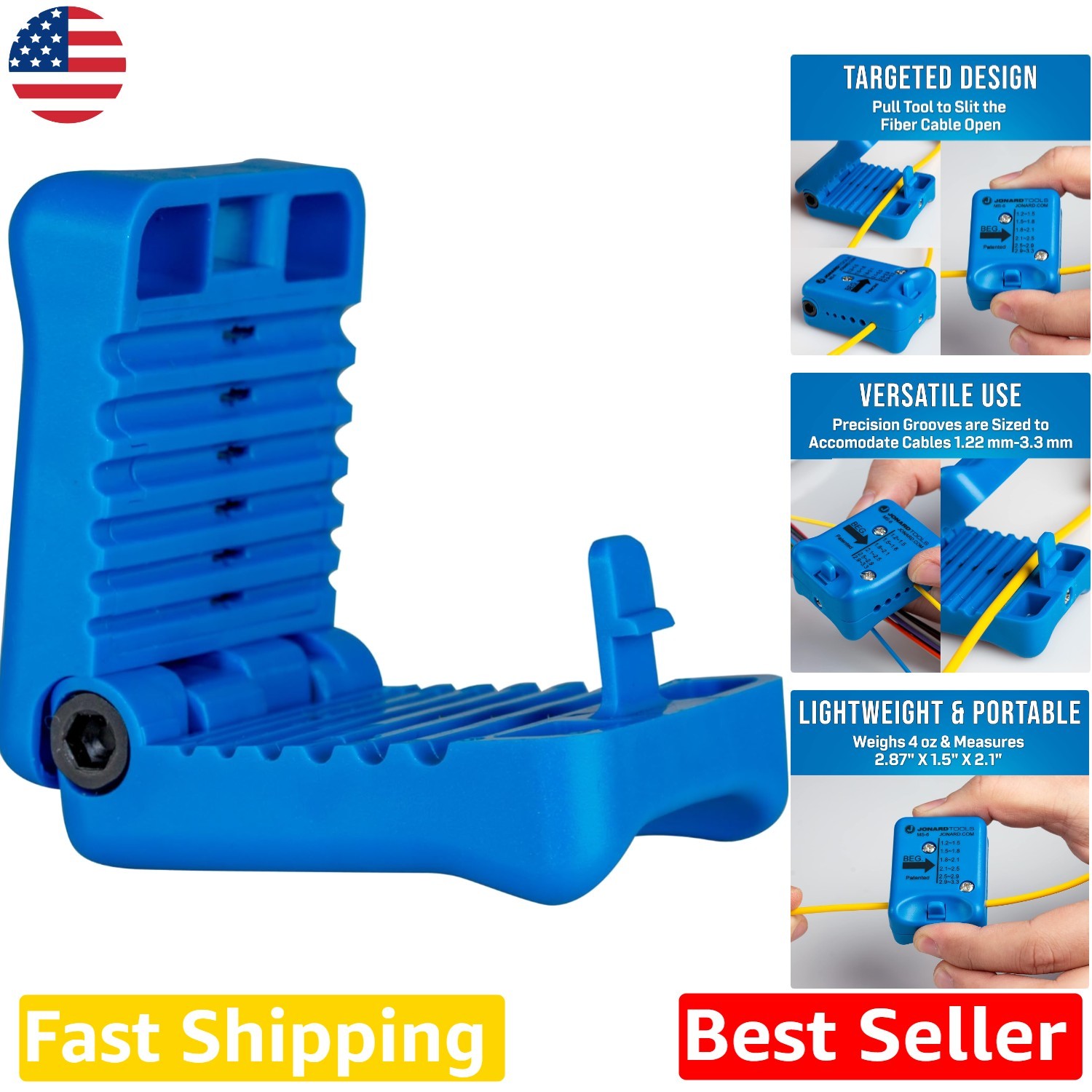 Precision Fiber Optic Cable Slitter MS-6 Blue   Certified 1.2-3.3mm