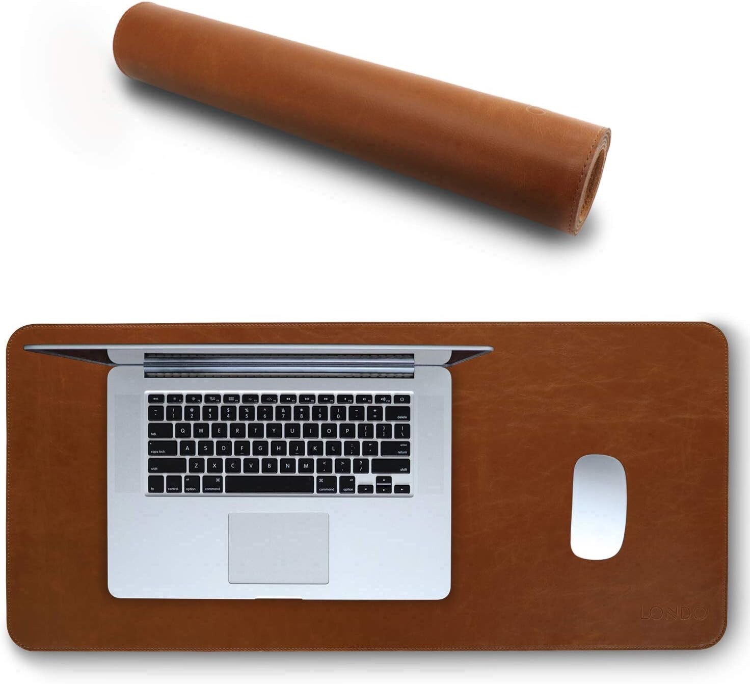 Londo Top Grain Leather Extended Mouse Pad - Desk Mat - Light Almond - NEW