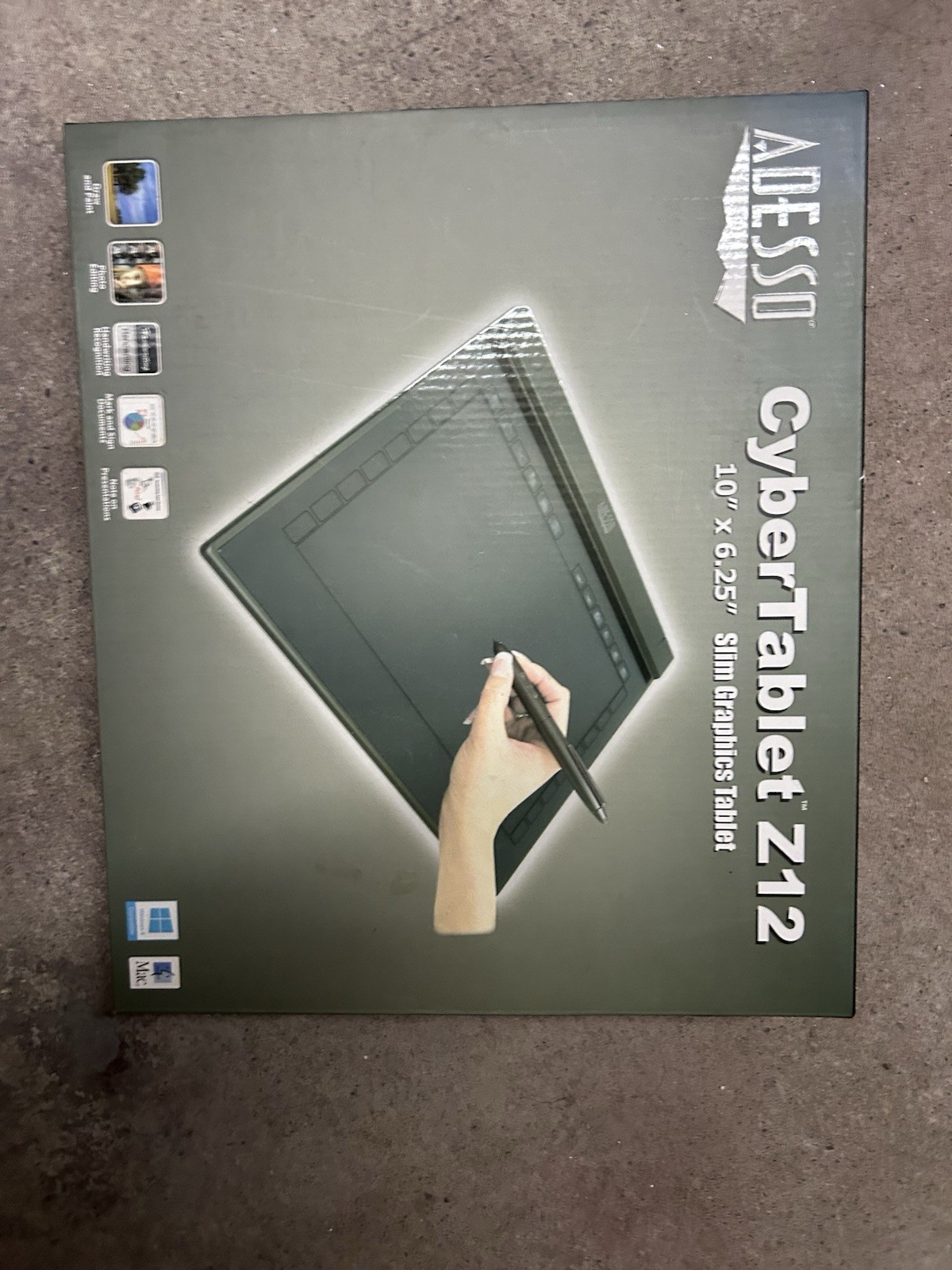 Adesso CyberTablet Z12 Graphics PC Drawing Tablet for Art and Drawing PreOwned 