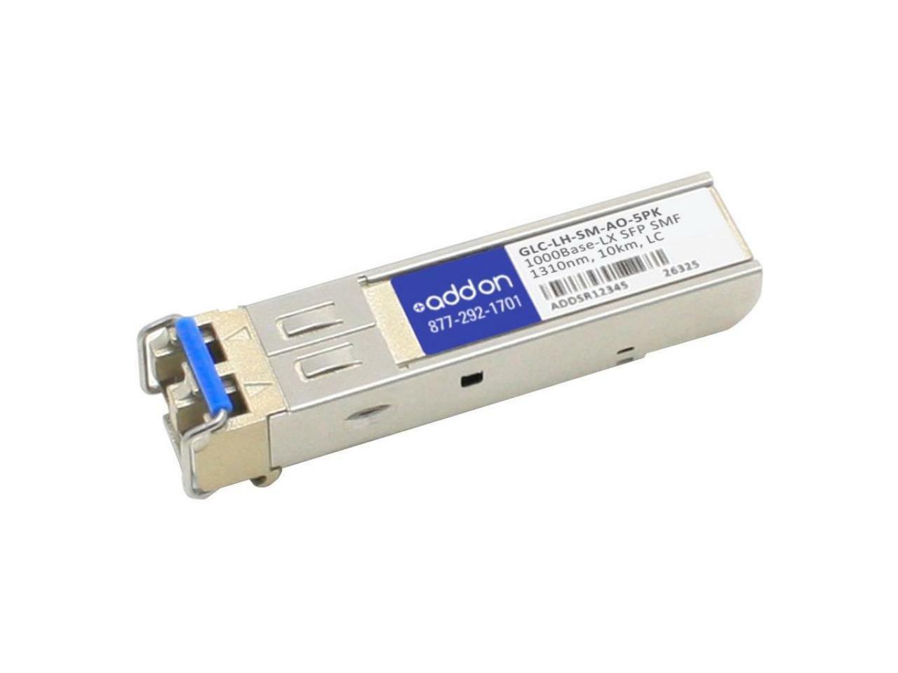 AddOn 5-Pack of GLC-LH-SM Compatible TAA Compliant 1000Base-LX SFP Transceiver (