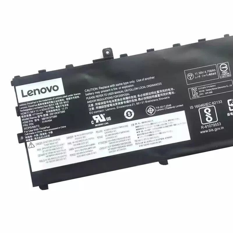 New Genuine 01AV430 01AV494 Battery for Lenovo ThinkPad X1 Carbon G6 SB10K97586