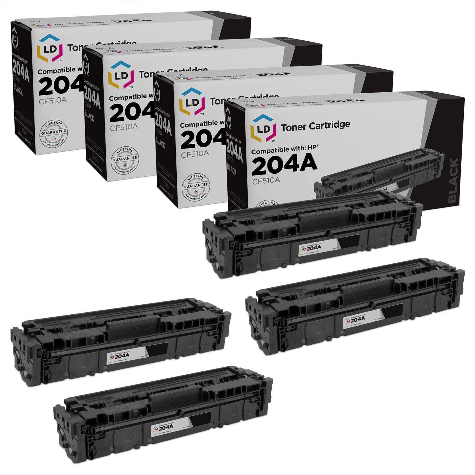 LD  4pk Compatible Black Toner Cartridge for HP 204A CF510A LaserJet M180nw