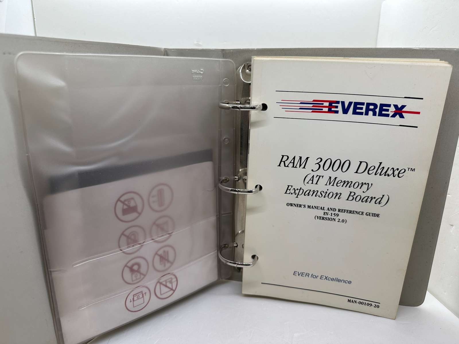 VTG 1990 Everex System EV-159 RAM 3000 Deluxe for IBM Manual + Floppy Disc