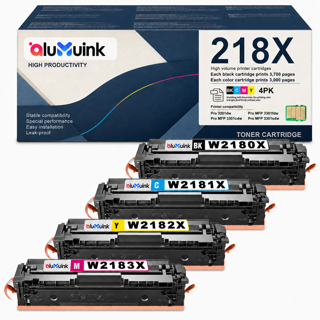 218X Toner Cartridge Compatible for218A W2180A W2181A W2182A W2183A 218X M/C/B/Y