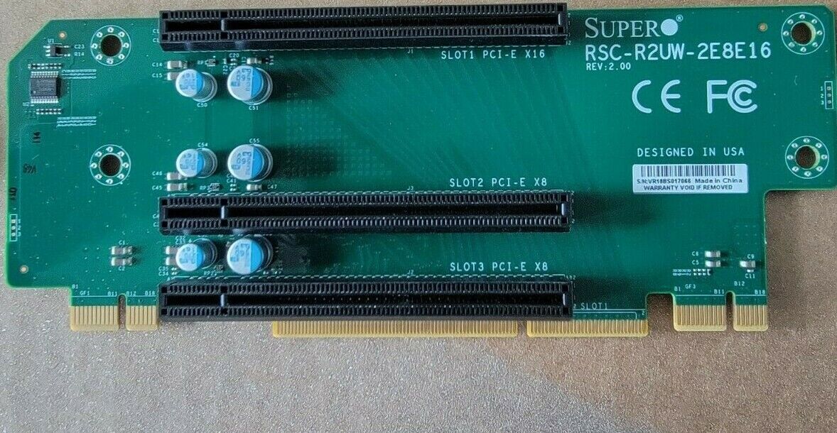 Supermicro RSC-R2UW-2E8E16 2U LHS WIO & PCI-Express x8 x16 Riser Card