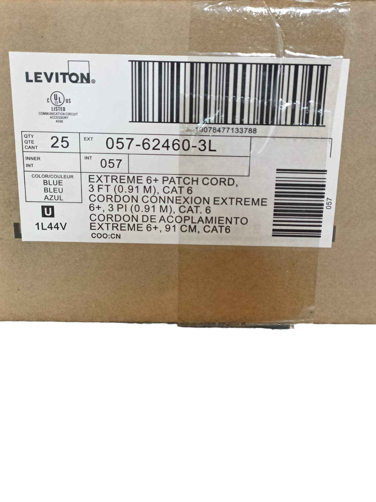 *QTY 25* Leviton Extreme 6+ Ethernet Patch Cord 3' Blue 057-62460-3L NEW