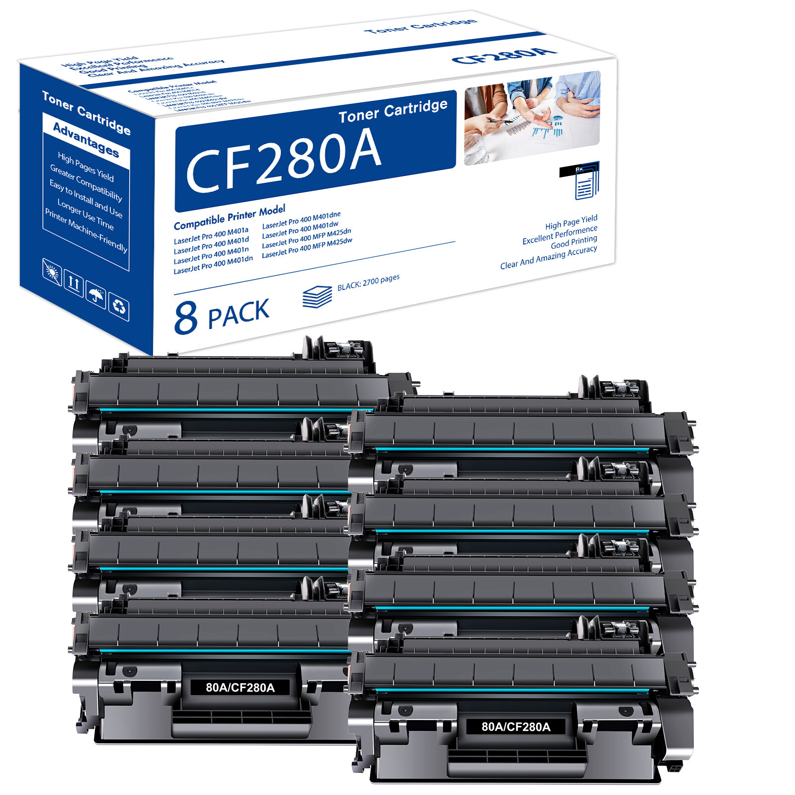 CF280X CF280A Toner For HP 80A 80X Laserjet Pro 400 M401n M401d MFP M425dn LOT