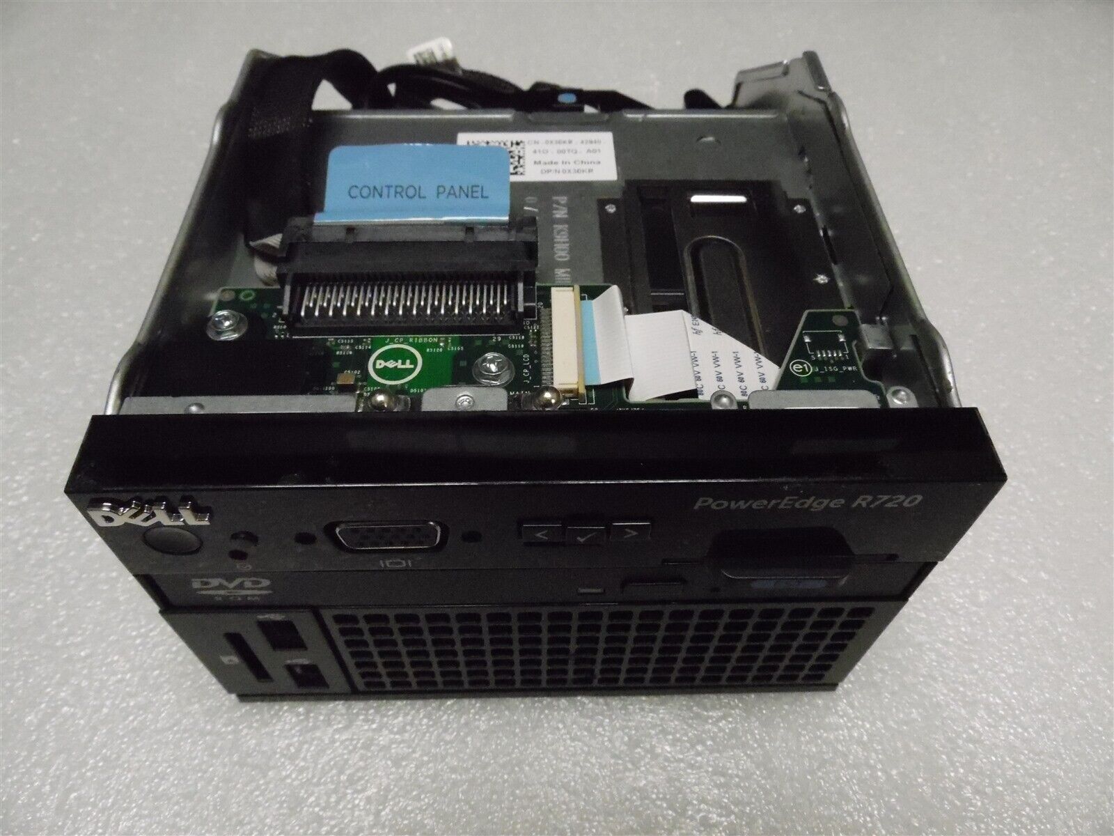 DELL POWEREDGE R720 SERVER 16 BAY SFF CONTROL PANEL LCD ASY X30KR CABLES & DVD