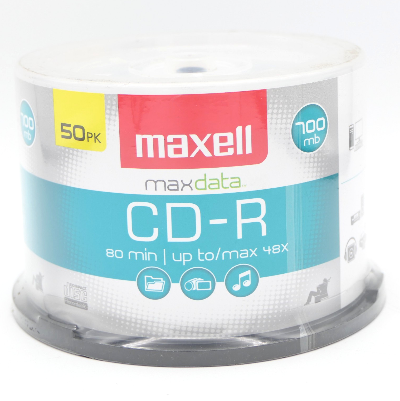 Maxell MaxData CD-R 50 Pk Spindle Recordable Compact Discs 80 Min 48X 700mb