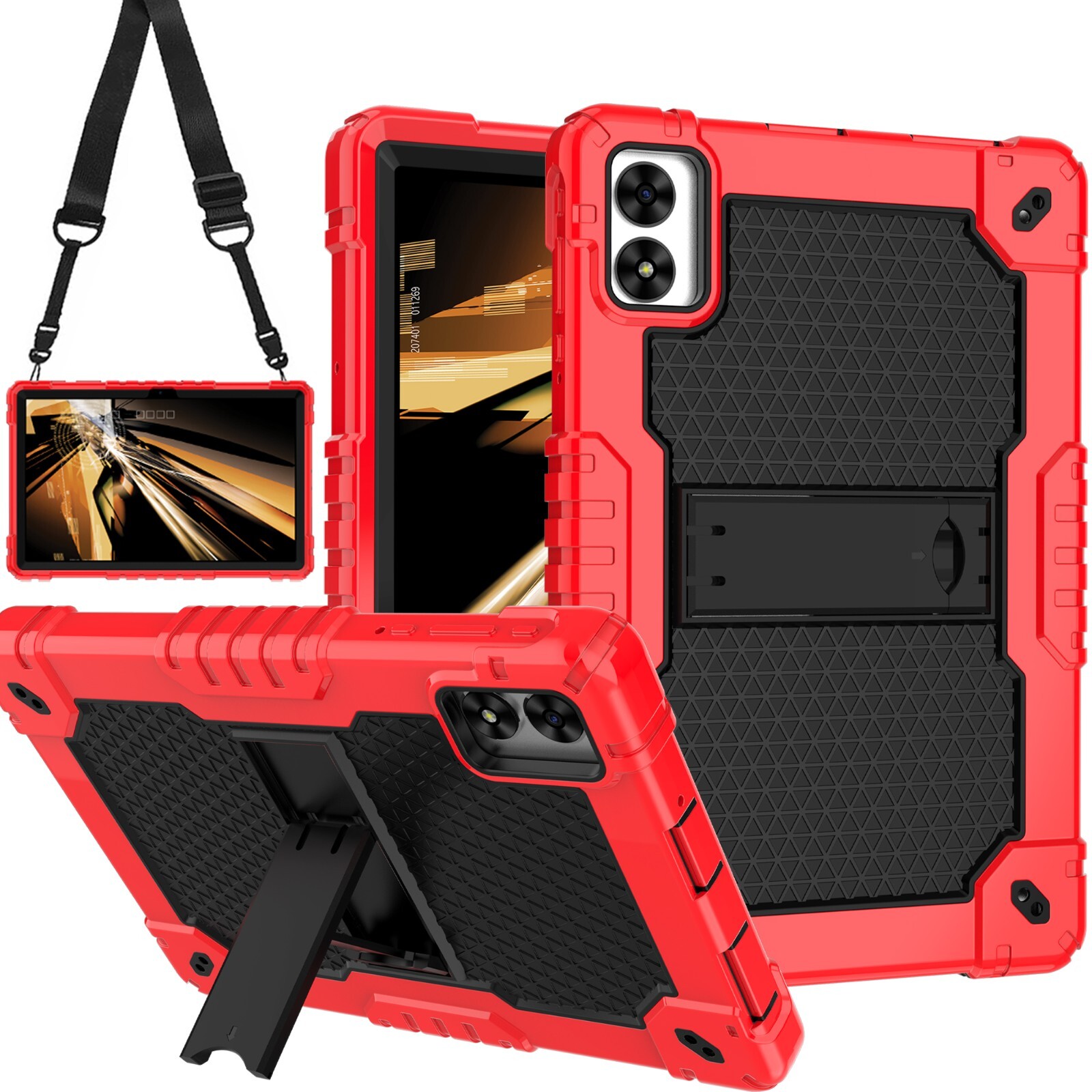 Shockproof Stand Case w/ Shoulder Strap For Vortex BTAB10 10" Tablet