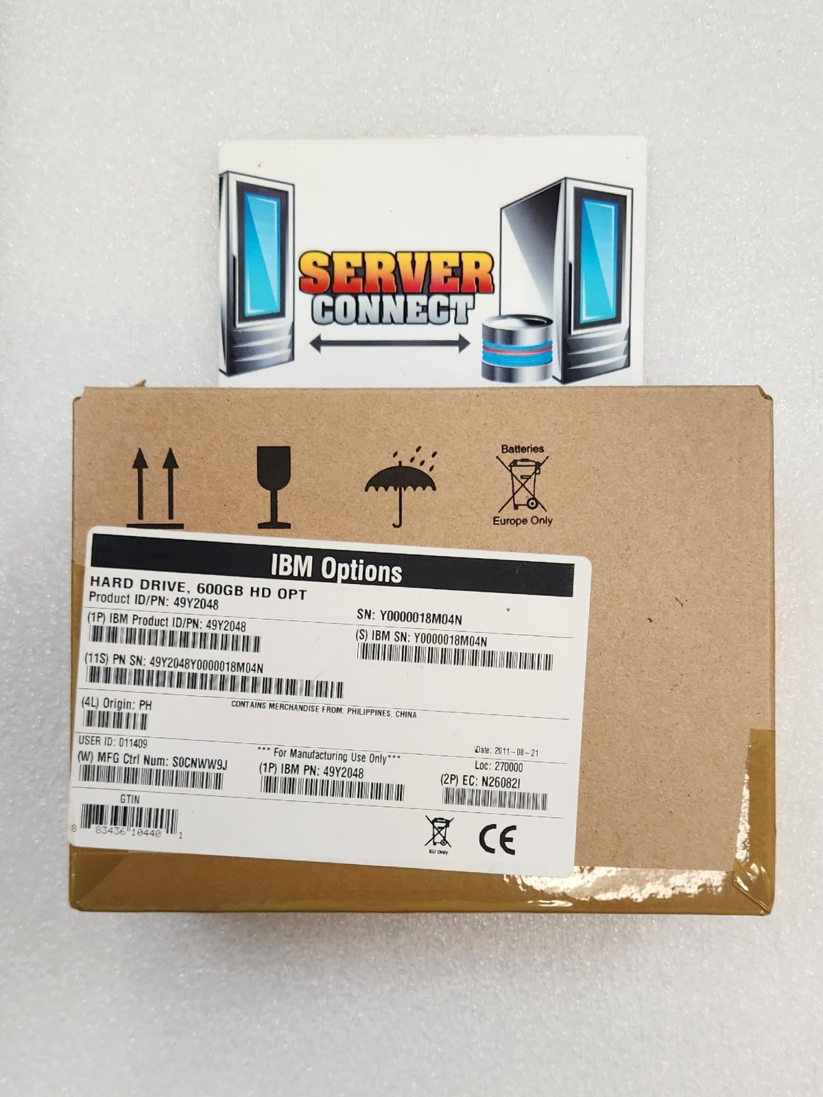 QTY-1 -- IBM 49Y2048 49Y2052 IBM 600GB 10,000 RPM 6GB SAS 2.5” HDD 49Y2051