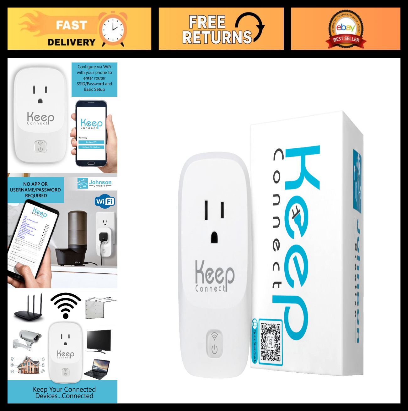 Wi-Fi Router Rebooter & Reset Device - Monitors Connectivity, No App Needed, Tex