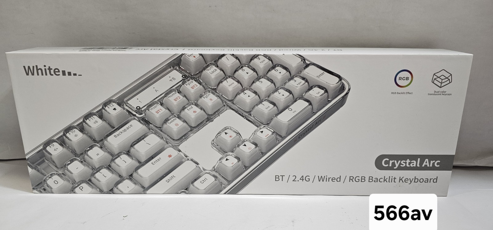 MOFII Wireless RGB Keyboard Tri-Mode Bluetooth/USB-C/2.4G Crystal Jelly Keys