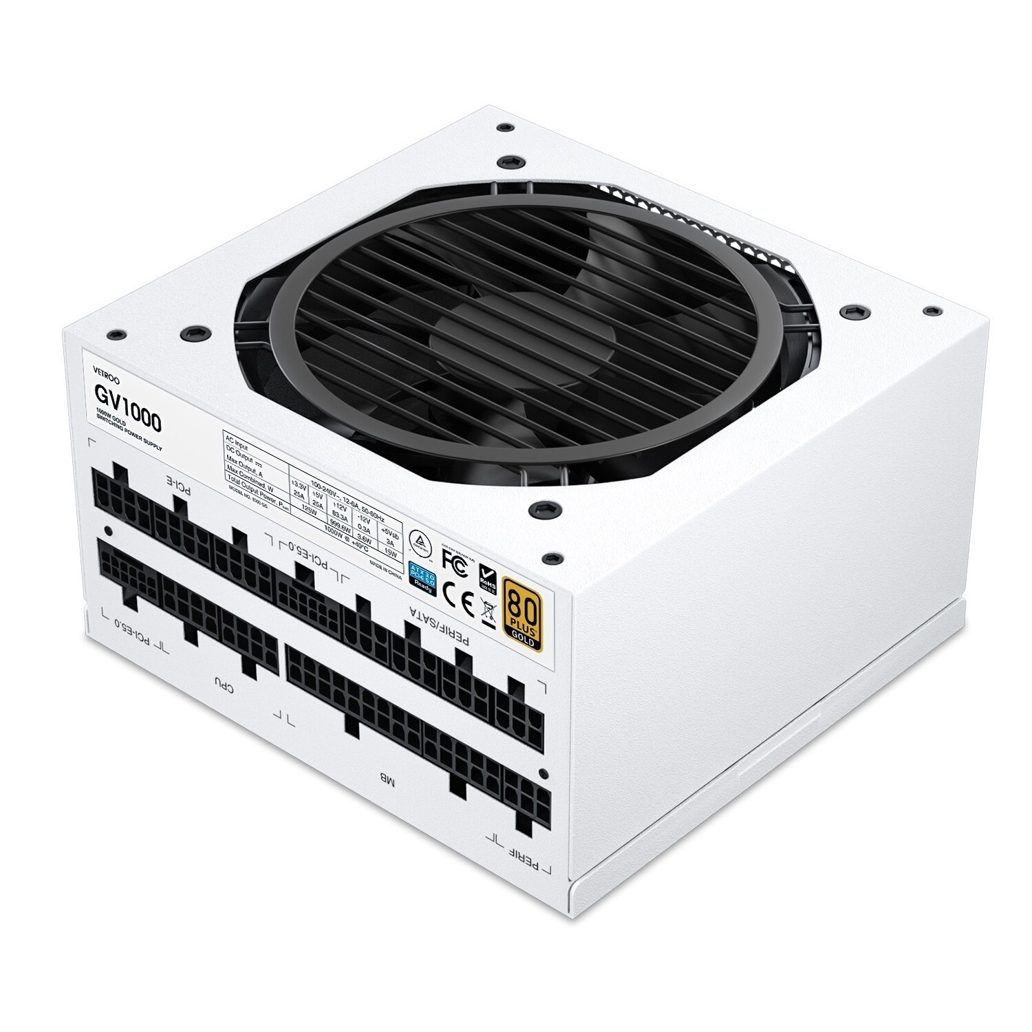 Vetroo 1000W Power Supply PCIE4.0 & PCIE5.0 Full Modular 80 plus Gold Gaming PSU