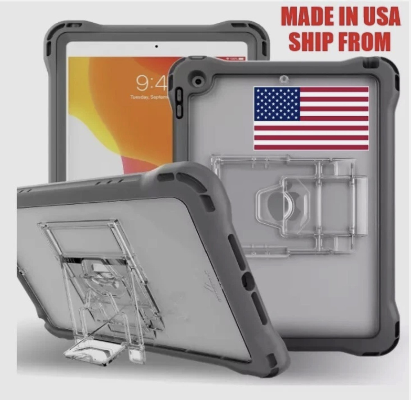 For Apple iPad 10th Gen 10.9" 2022 Rugged Full-Body Rugged Case (Grey)- US MADE