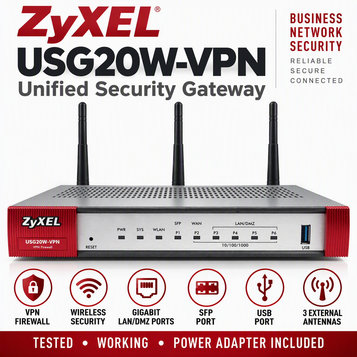 ZyXEL USG20W-VPN Unified Security Gateway Wireless Firewall VPN Router