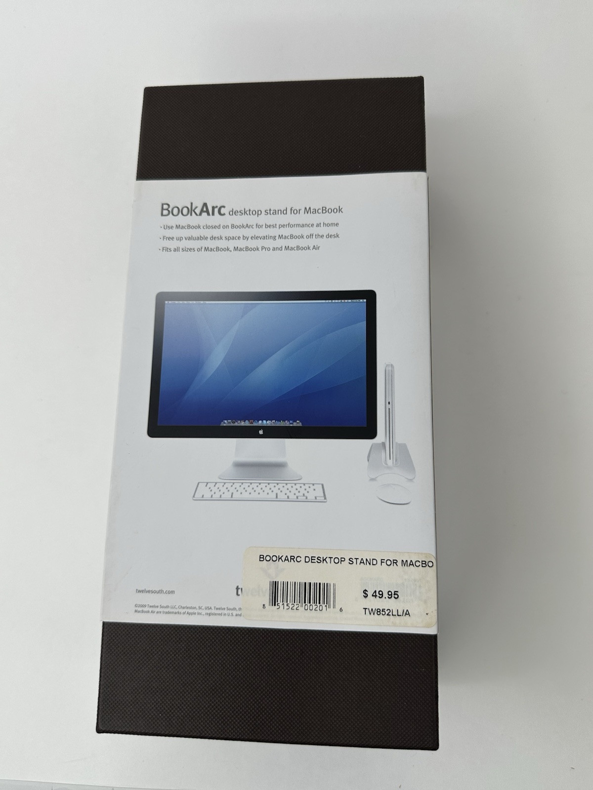 Twelve South BookArc for MacBook Space-saving Vertical Desktop Stand Silver NIB