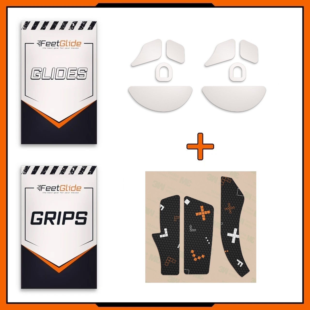 FeetGlide PTFE Mouse Skates & Grip Tape Bundle for Razer Naga V2 Hyperspeed